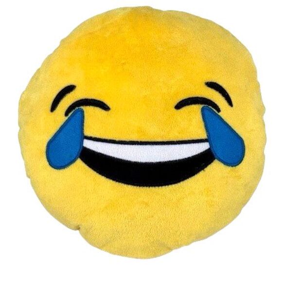 Set of 3 Emojination Pillows 13" Round Smile w/Sweat, Laugh to Tear, Sunglasses - Picture 4 of 6